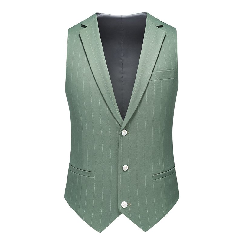 3-osainen Miesten Puku Muodollinen Vaatteet Raidakuvio Yksirivinen Kaksi Nappia Elegantti - Vihreä