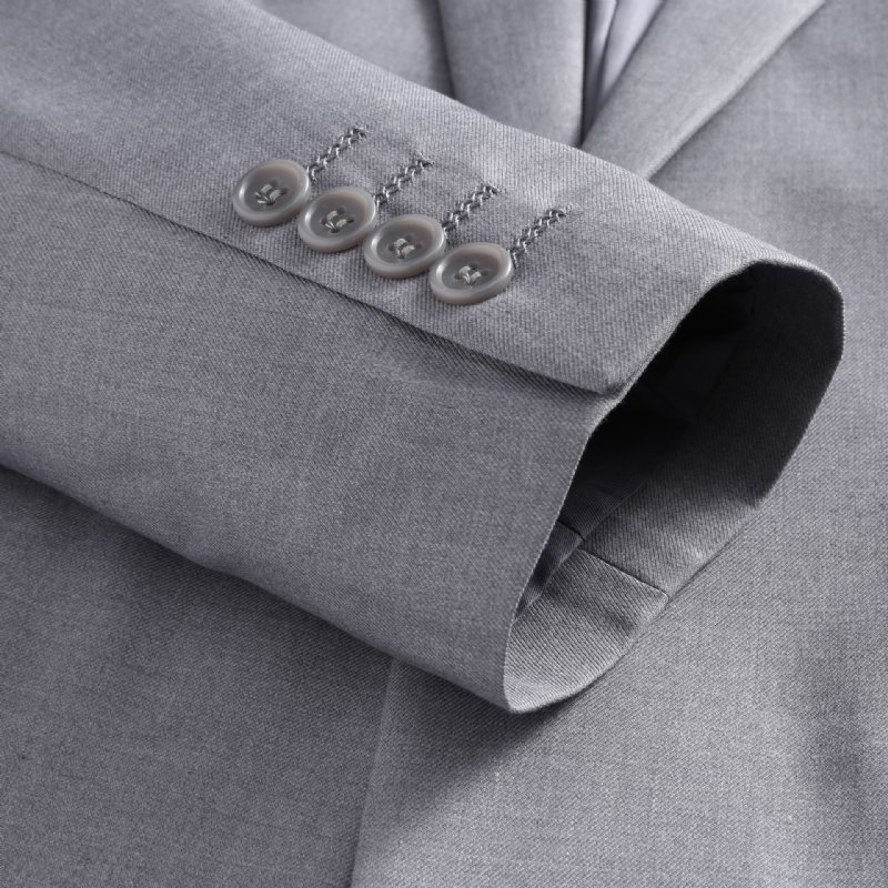 3-osainen Miesten Puku Yhdellä Napilla Muodollinen Häämekko Yksivärinen - Harmaa