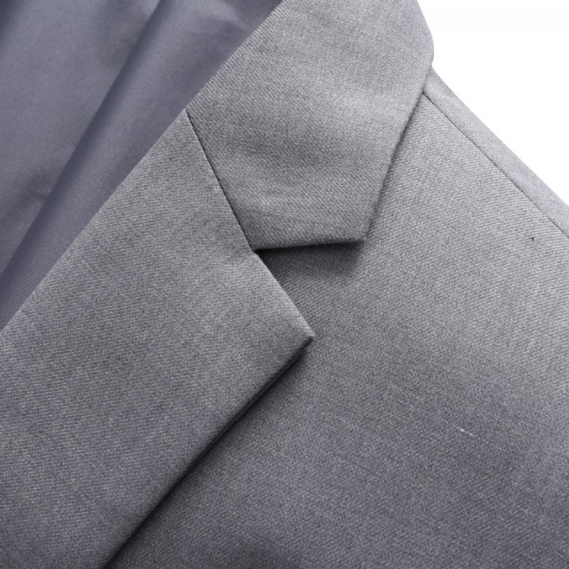 3-osainen Miesten Puku Yhdellä Napilla Muodollinen Häämekko Yksivärinen - Harmaa