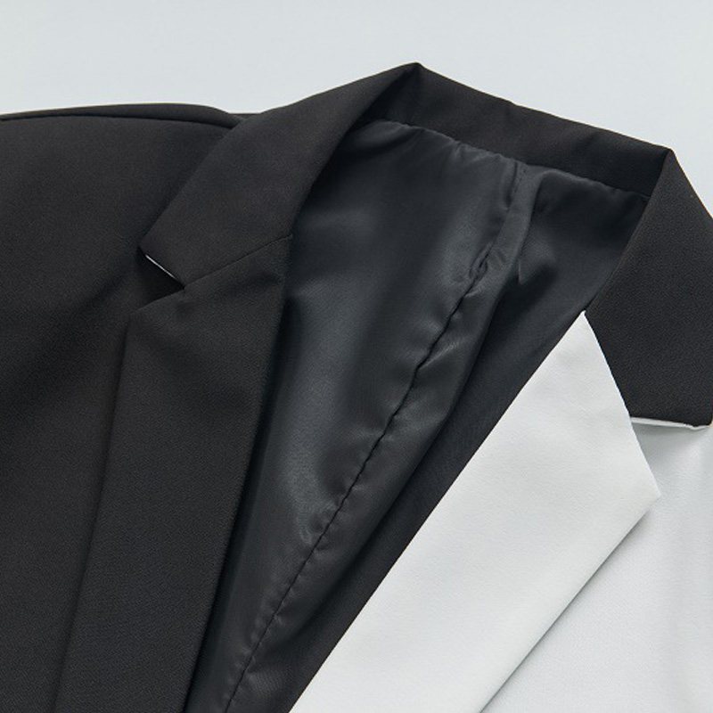 Miesten Bleiseri Urheilutakki Business Moderni Elegant Color Block Casual Yksi Painikkeita - Valkoinen