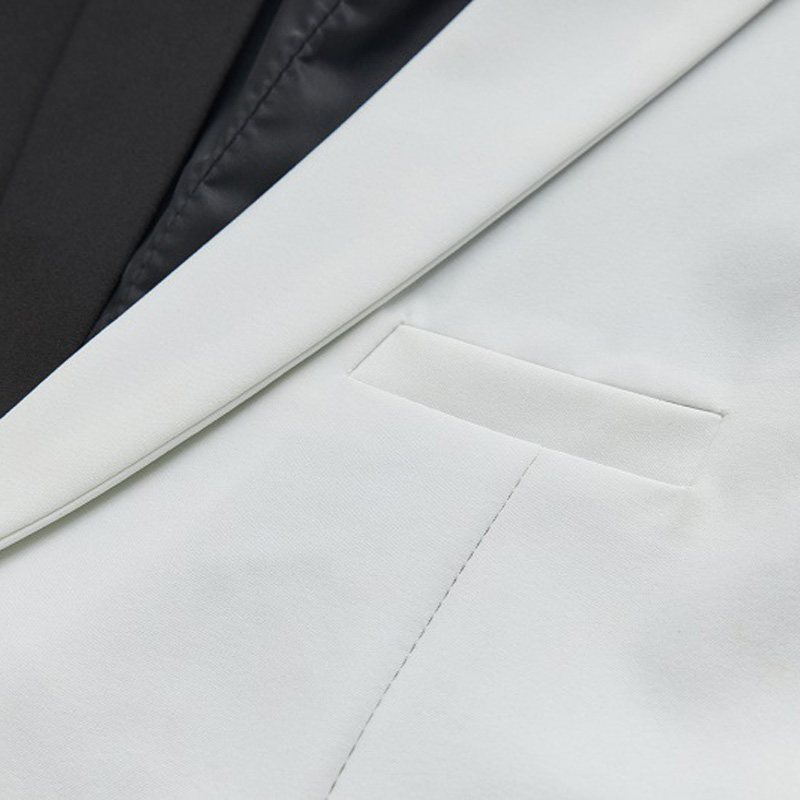Miesten Bleiseri Urheilutakki Business Moderni Elegant Color Block Casual Yksi Painikkeita - Valkoinen