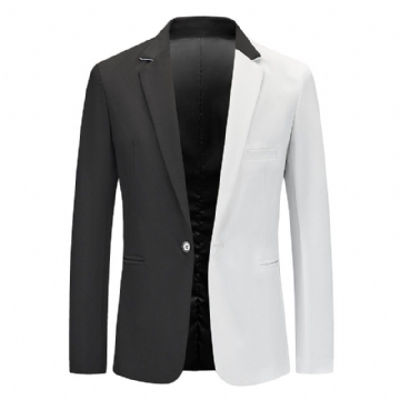 Miesten Bleiseri Urheilutakki Business Moderni Elegant Color Block Casual Yksi Painikkeita