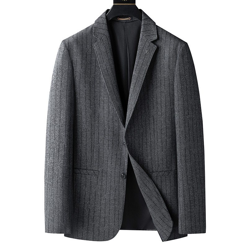 Miesten Bleiseri Urheilutakki Business Moderni Loose Stripe Muoti Kaksi Nappia Iso Koko