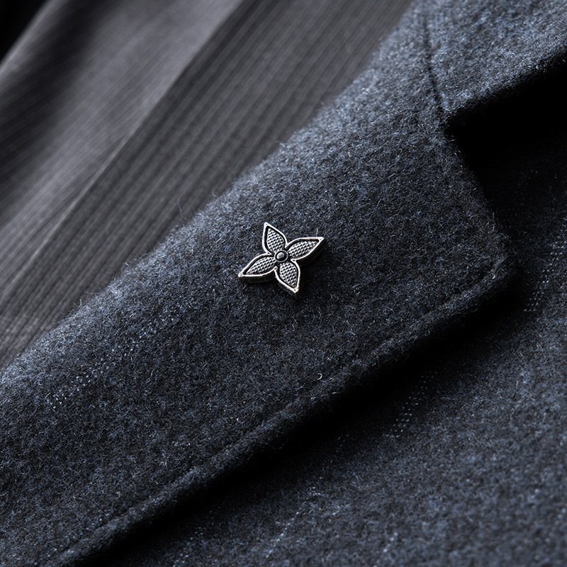 Miesten Bleiseri Urheilutakki Business Moderni Loose Stripe Muoti Kaksi Nappia Iso Koko - Sininen