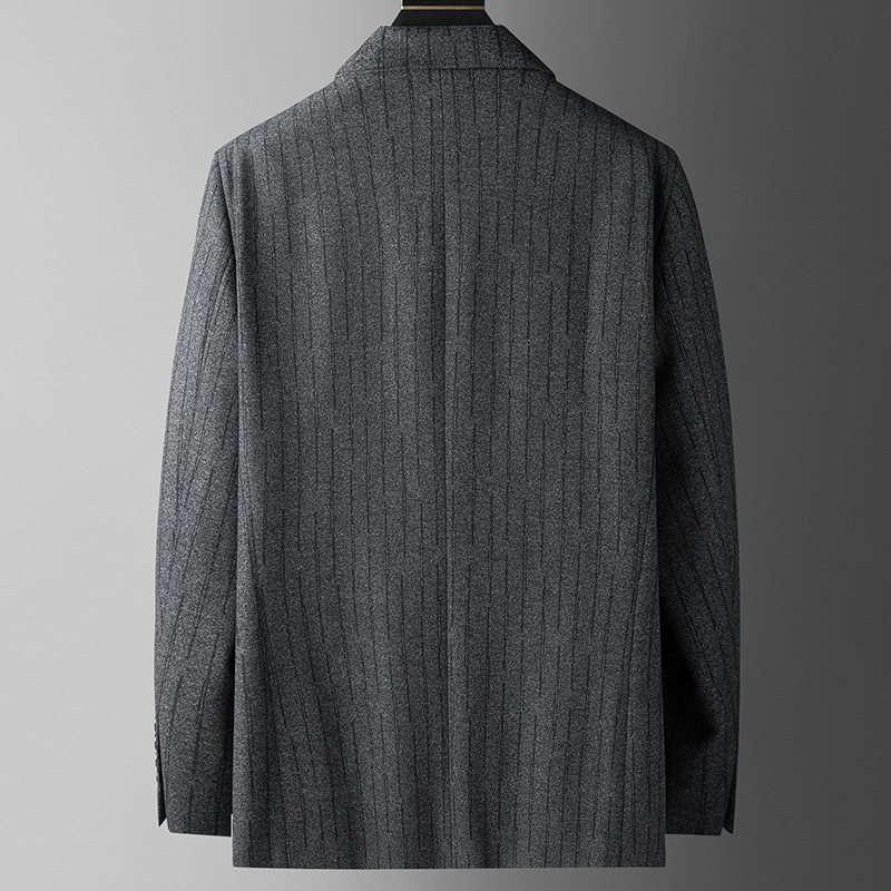 Miesten Bleiseri Urheilutakki Business Moderni Loose Stripe Muoti Kaksi Nappia Iso Koko - Musta