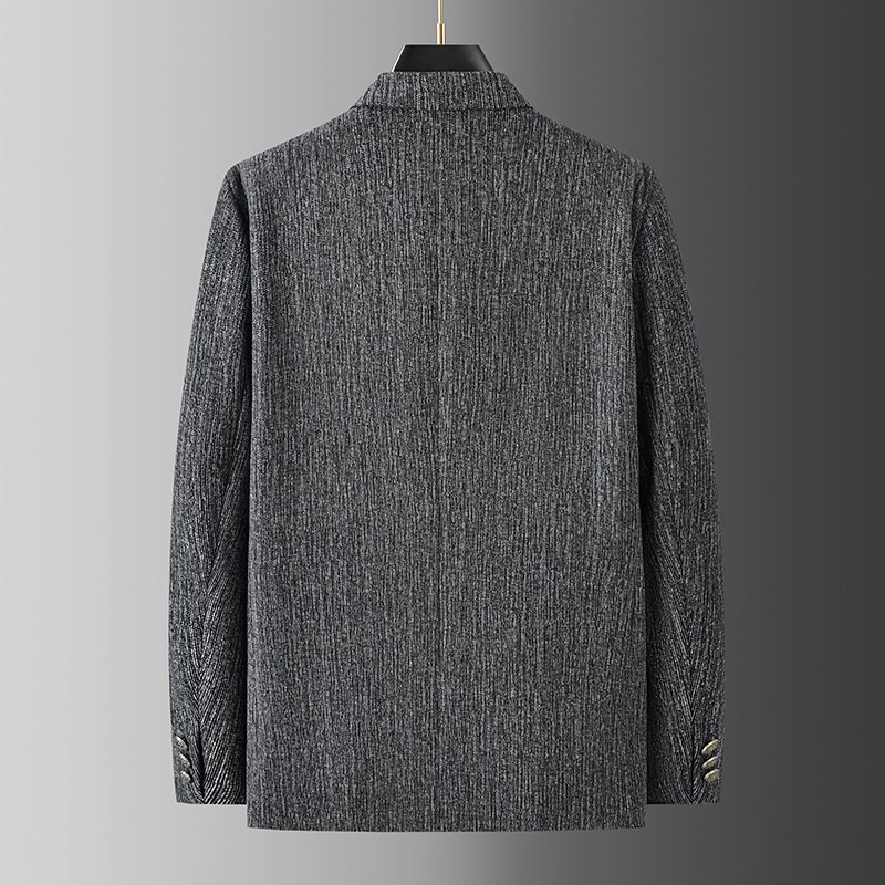 Miesten Bleiseri Urheilutakki Business Moderni Loose Stripe Muoti Kaksi Nappia Iso Koko - Harmaa