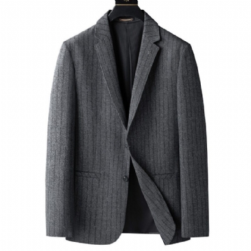 Miesten Bleiseri Urheilutakki Business Moderni Loose Stripe Muoti Kaksi Nappia Iso Koko