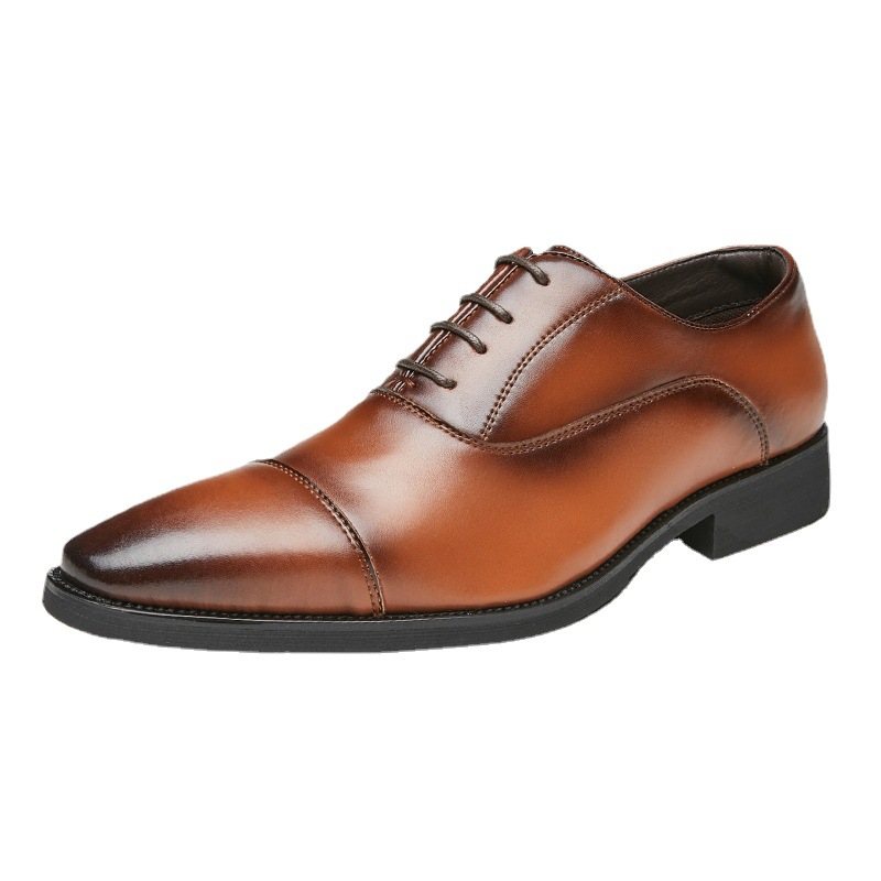 Miesten Juhlakengät Oxford Lace Up Teräväkärkinen - Ruskea