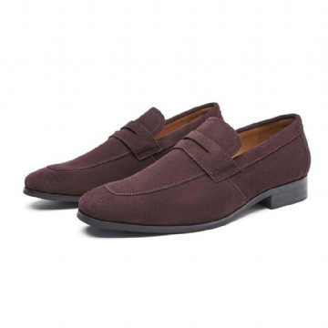 Miesten Loafers Mokkasiinit Nubuck Cow Leather Hevosenkenkäkorko