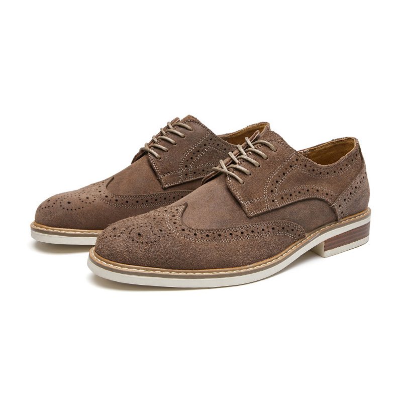 Miesten Mekkokengät Brogue Mokkanahka Lehmännahka Retro Derby -kengät Pyöreä Kärki - Harmaa