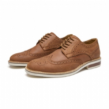 Miesten Mekkokengät Brogue Mokkanahka Lehmännahka Retro Derby -kengät Pyöreä Kärki