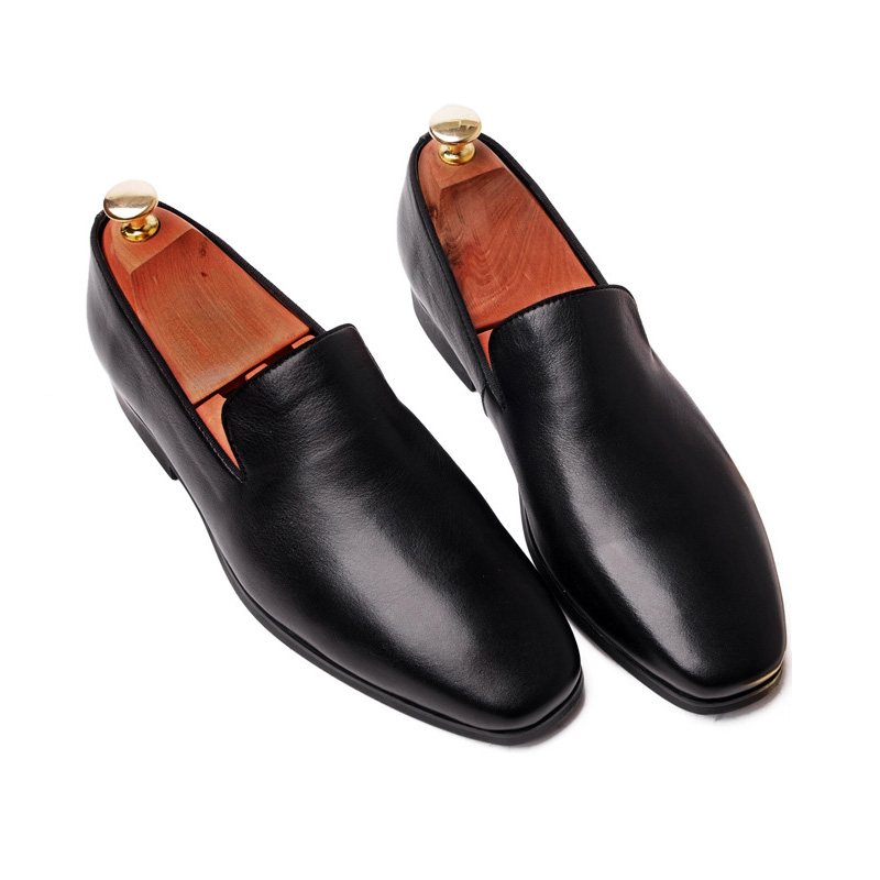 Miesten Mekkokengät Lehmännahkainen Mokasiini Loafers Häät - Musta