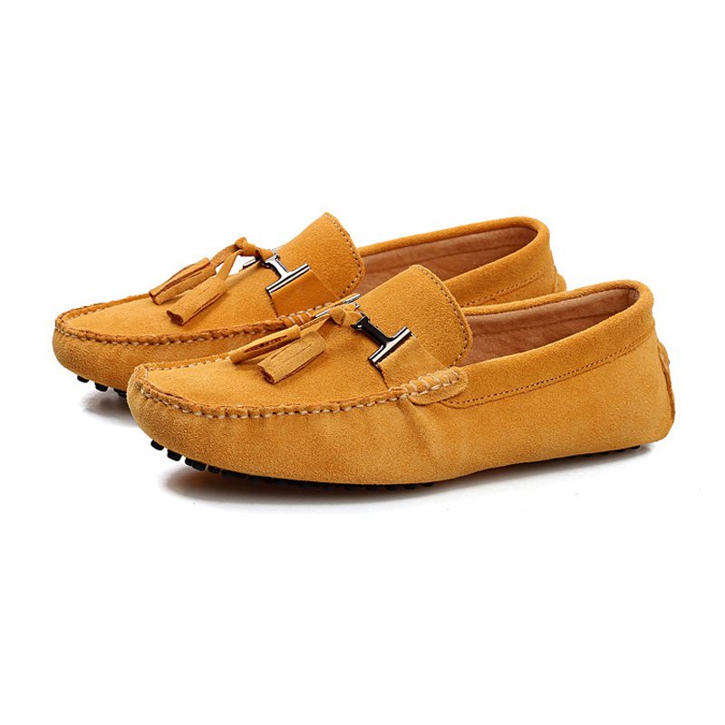 Miesten Mokkasiinit Loafers Ajokengät Tassel Suede Leather - Keltainen