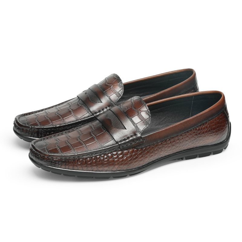 Miesten Mokkasiinit Loafers Lehmännahkainen Krokotiilikuvio