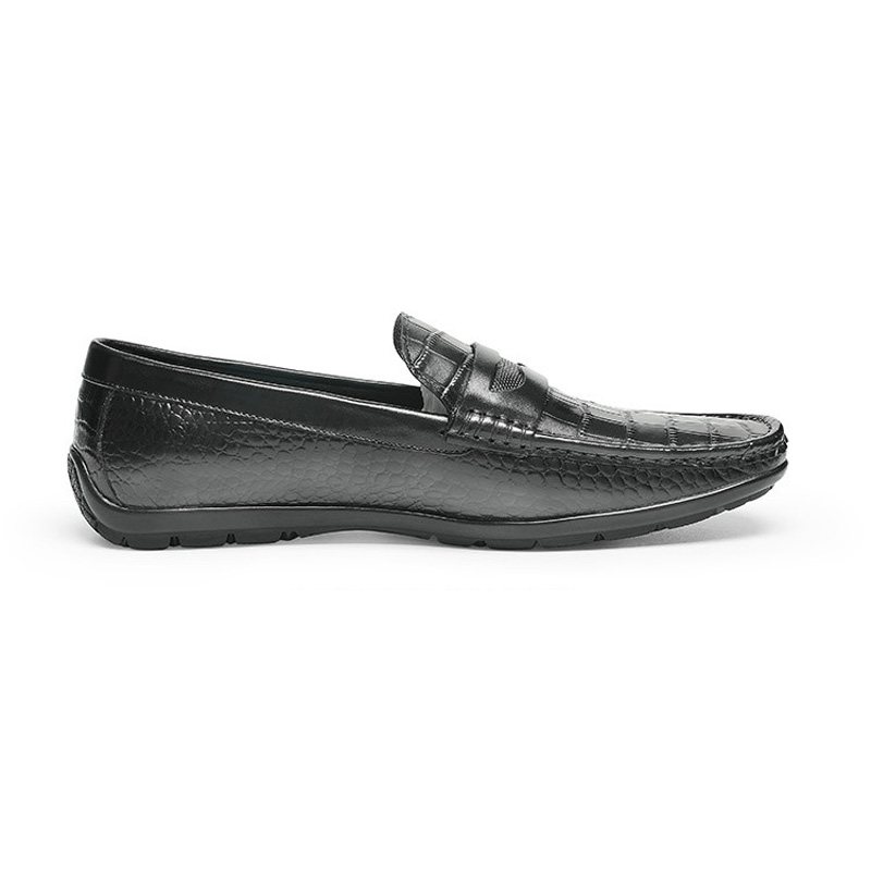 Miesten Mokkasiinit Loafers Lehmännahkainen Krokotiilikuvio - Musta