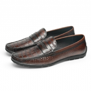 Miesten Mokkasiinit Loafers Lehmännahkainen Krokotiilikuvio