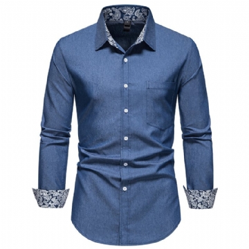 Miesten Paita Denim Pitkähihainen